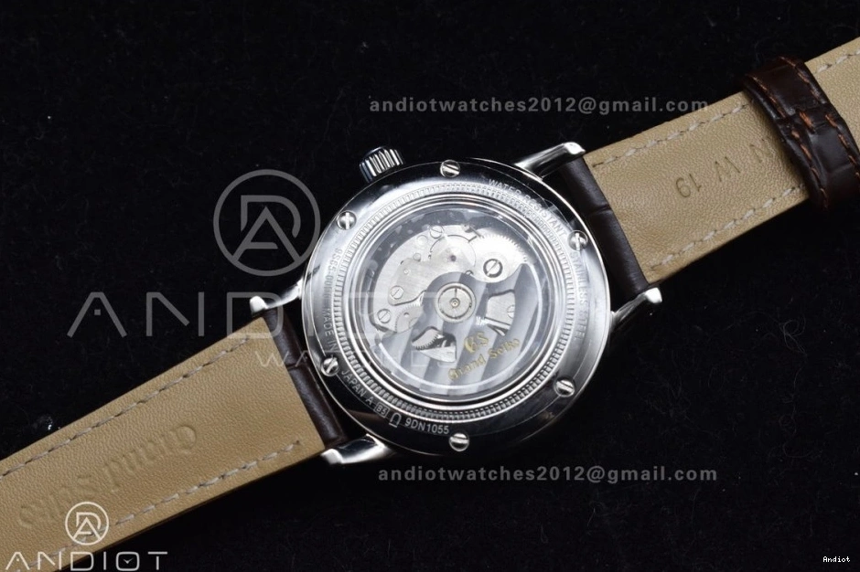 Leather GMT Elegance GSF Brown Best Edition Comfortable 886 Strap Dial Seiko SS on 1:1 Grand Cream NH 0812